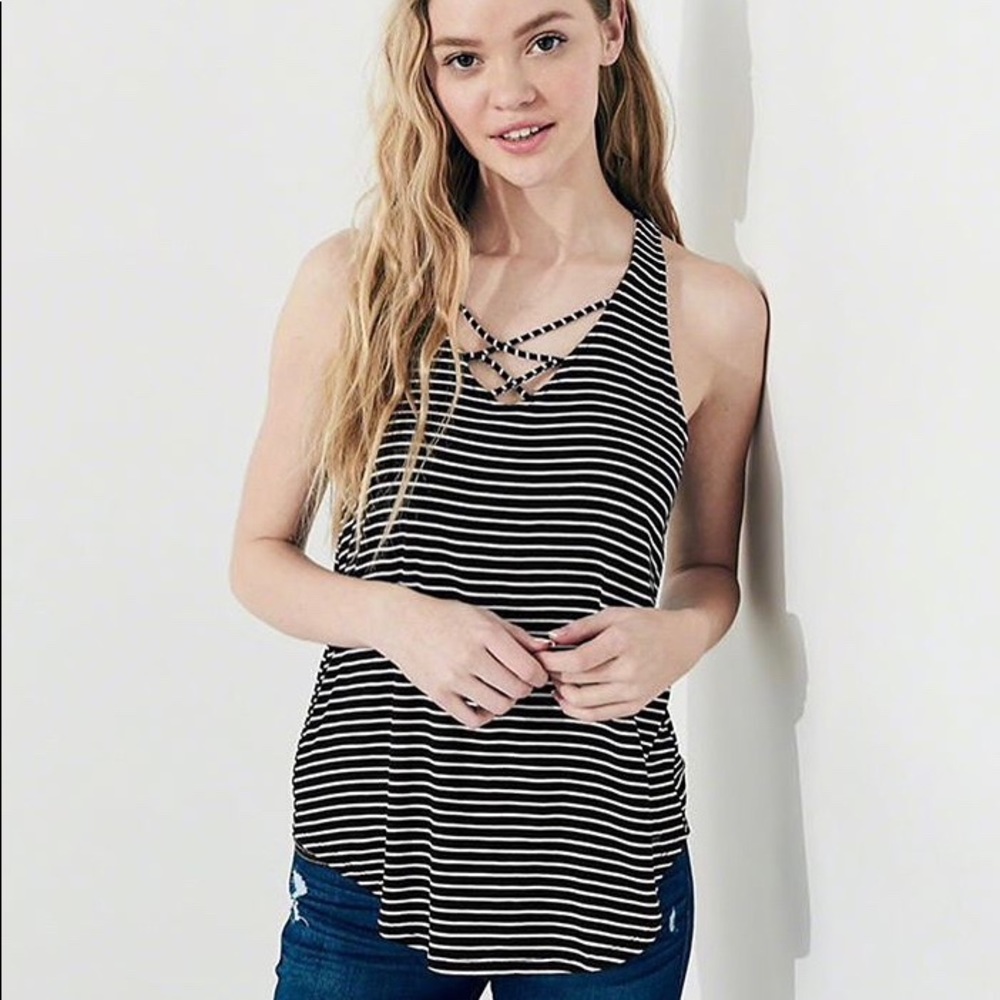 hollister striped tank